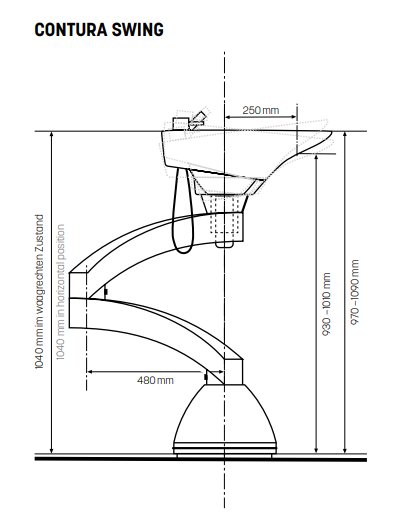 Jobst Contura Swing 360° - schwenkbares Friseur Waschbecken
