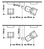Jobst Contura Mono Wand 360° - schwenkbares Friseur Waschbecken mit Wandanschluss