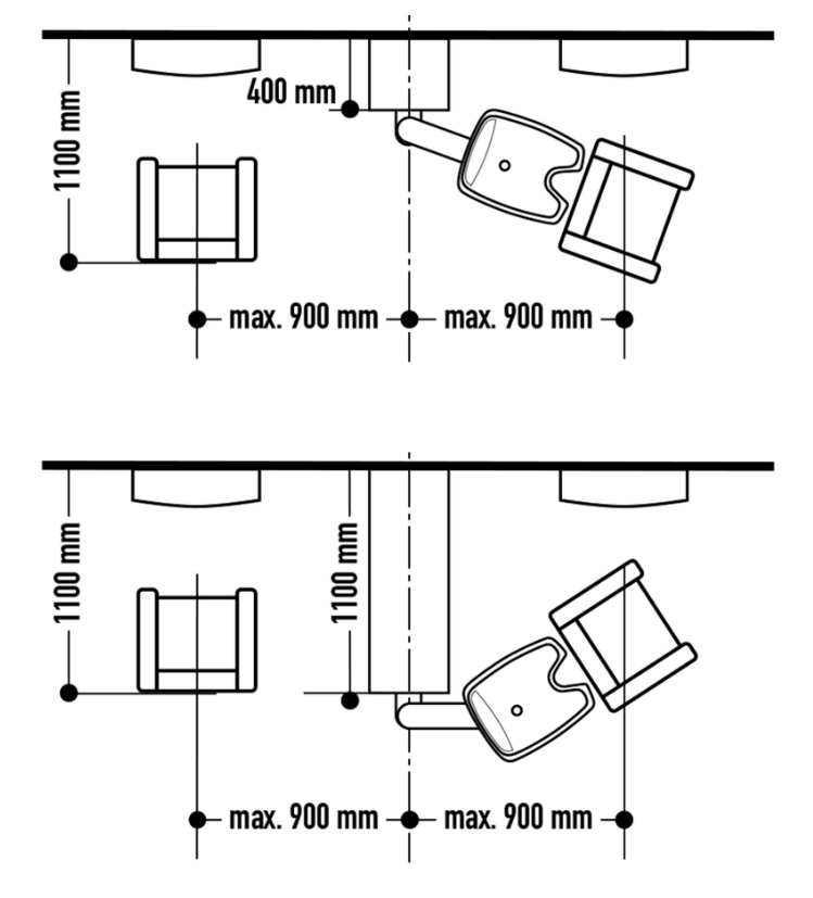 Jobst Contura Mono Wand 360° - schwenkbares Friseur Waschbecken mit Wandanschluss