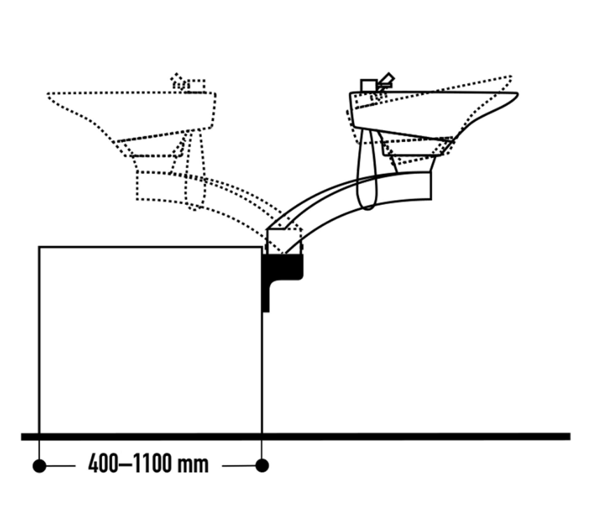 Jobst Contura Mono Wand 360° - schwenkbares Friseur Waschbecken mit Wandanschluss